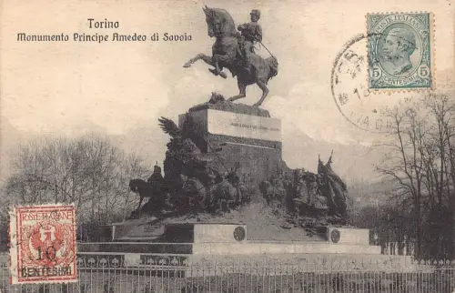 L140 Italien 1923 Turin Turin Monumento Principe Amedeo di Savoia Pferd Postkarte