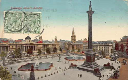 L138 Großbritannien 1921 Trafalgar Square London Vintage Postkarte