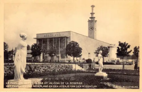 L067 Belgien Brüssel 1935 Ausstellung Niederlande Pavillon Postkarte