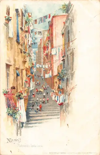 B149 Italien Napoli Neapel Pallonetto Santa Lucia Chromo-litho Postkarte