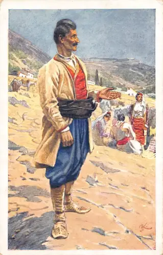 B140 Kroatien 1929 Types des environs Ureinwohner Dubrovnik Volks-AK