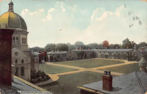 B141 England 1907 Haileybury College Quad Hertford Vintage Postkarte