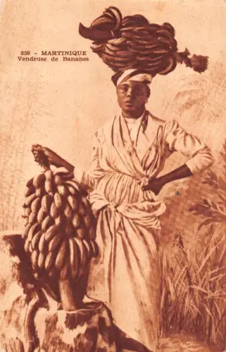 B156 Martinique 1955 Vendeuse de Bananes Bananenverkäufer Indianerin Postkarte