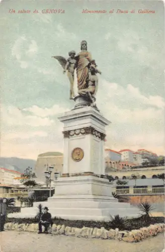 B147 Italien Genua Saluto da Genua Monumento al Duca di Galliera Postkarte