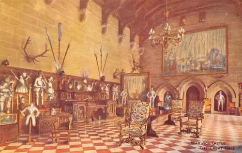 B142 England Warwick Castle The Great Hall Postkarte