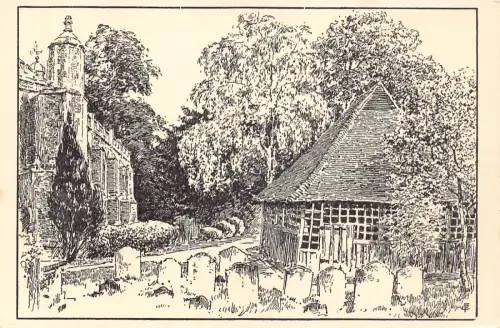 B142 England Constable's Tea Gardens East Bergholt The Bellcage Postkarte