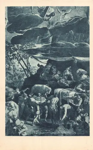 B145 Kunst Italien Venezia Chiesa della Madonna Anbetung des Goldenen Kalbes Postkarte