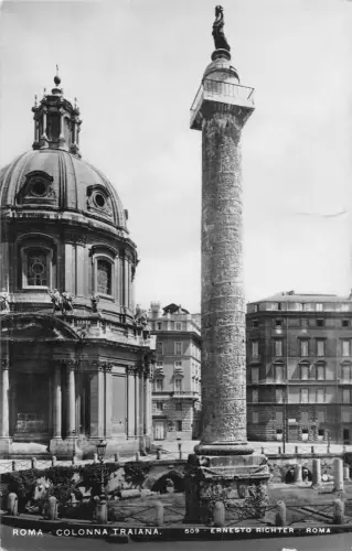 B149 Italien Roma Rom Colonna Traiana Säule RPPC Vintage Postkarte