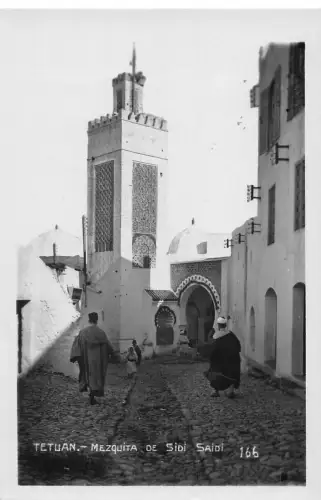 B140 Marokko Tetuan Tetouan Mezquita de Sidi Saidi Ureinwohner RPPC Postkarte