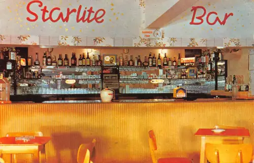 B159 England Ventnor Isle of Wight Starlite Bar Towers Ferienzentrum Postkarte