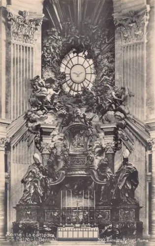 B147 Italien Roma Rom Cattedra di S Pietro Bernini Skulptur RPPC Postkarte