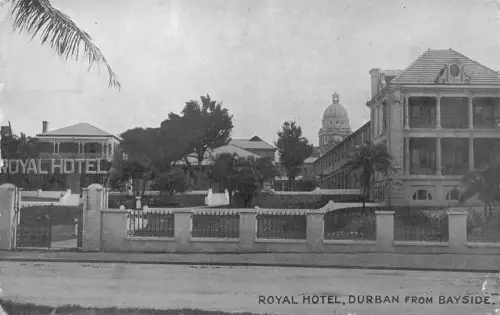 B158 Südafrika 1921 Royal Hotel Durban von Bayside Vintage Postkarte