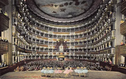 B139 Italien Innenraum Theater Napoli Neapel Ballerinas Postkarte