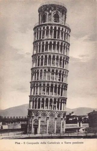 B145 Italien Pisa Campanile della Cattedrale Torre pendente Turm Vintage Postkarte