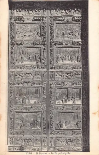 B145 Italien Pisa Il Duomo Porta Principale Dom Tür Vintage Postkarte