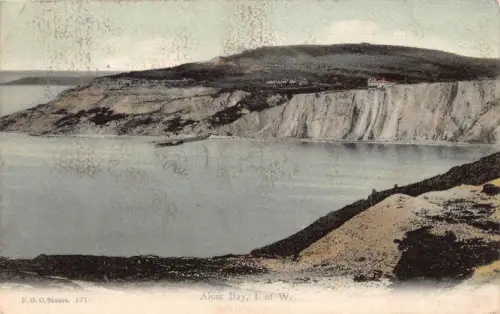 B143 England 1907 Alaun Bay Isle of Wight Vintage Postkarte