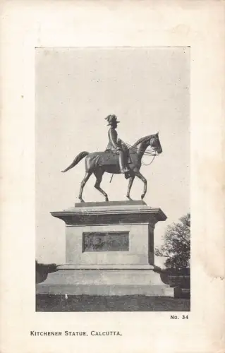 B156 Indien Kitchener Statue Kalkutta Vintage Postkarte