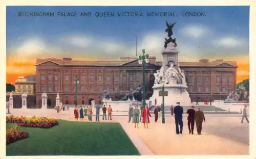 B144 England Buckingham Palace und Queen Victoria Memorial London Postkarte