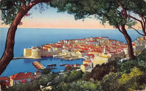 B158 Kroatien Dubrovnik Gesamtansicht Vintage Postkarte