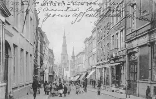 B613 Belgien 1918 Sint Truiden Hoogebrugstraat Kinder 1. Weltkrieg Feldpostkarte