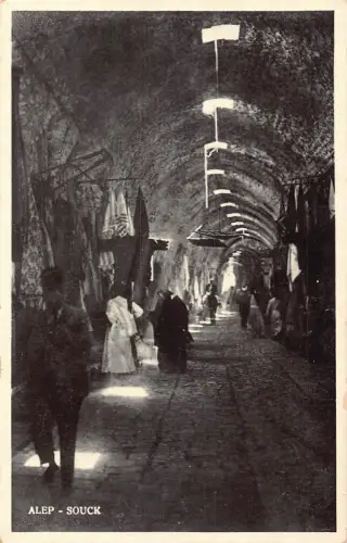 B613 Syrien Alep Souck Bazar Vintage Postkarte