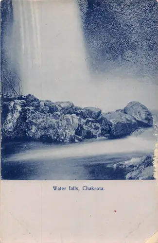 B613 Indien Wasserfälle Chakrota Vintage Postkarte