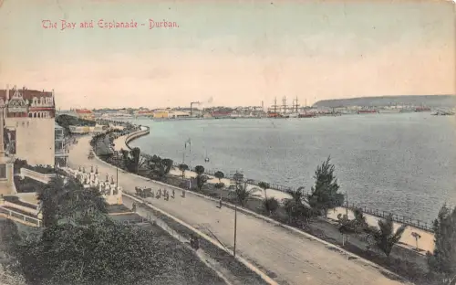 B158 Südafrika Durban The Bay und Esplanade Vintage Postkarte