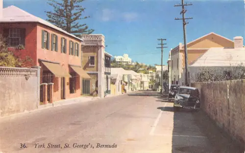 L550 Bermuda St George York Street Cars Humber Hawk Vintage Postkarte