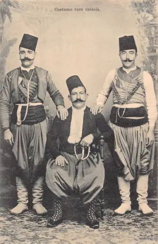 L550 Griechenland Kreta Kretisch Türkische Tracht Ethno Vintage Postkarte