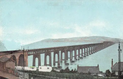 B141 Schottland Tay Bridge Dundee Vintage Postkarte