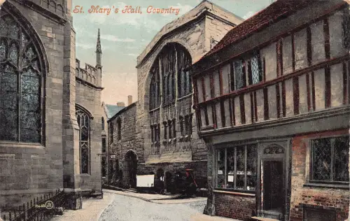 B141 England Coventry St Mary's Hall Vintage Postkarte