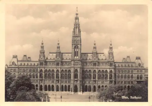 B134 Österreich Wien Rathaus Rathaus RPPC Vintage Postkarte