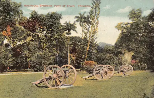 Trinidad Botanischer Garten Port of Spain Kanons Vintage Postkarte B948