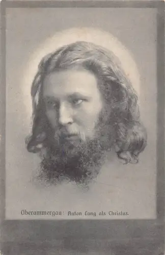 B135 Religiöse Oberammergau Anton Lang als Christus Portrait Postkarte