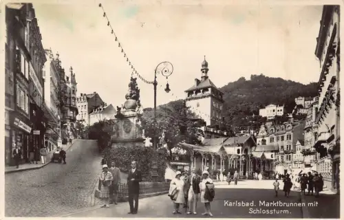 L066 Tschechien Karlsbader Brunnen Echtfoto AK