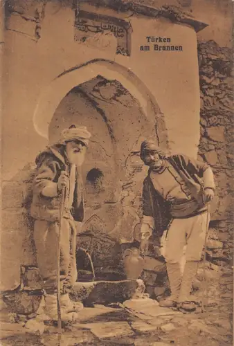 L066 Türken am Brunnen Ethno Vintage Postkarte