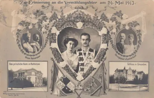 L065 Deutsches Königtum Herzog und Herzogin von Braunschweig 1913 alte Postkarte