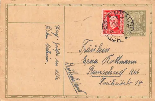 L066 Tschechoslowakei 1929 Ganzsache