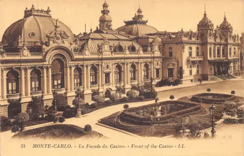 A871 Monaco Monte Carl Front of the Casino Vintage Postkarte