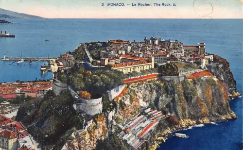 A872 Monaco The Rock Rocher Vintage Postkarte