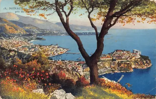 A872 Monaco und Monte Carlo von Signal View Vintage Postkarte