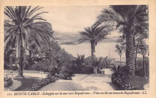 A872 Monaco Monte Carlo 1927 Blick aufs Meer Richtung Roquebrune Postkarte