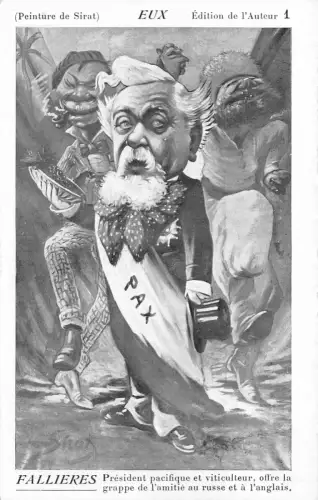 A876 Politische Satire Armand Falliere Karikatur Engländer & Russen Postkarte