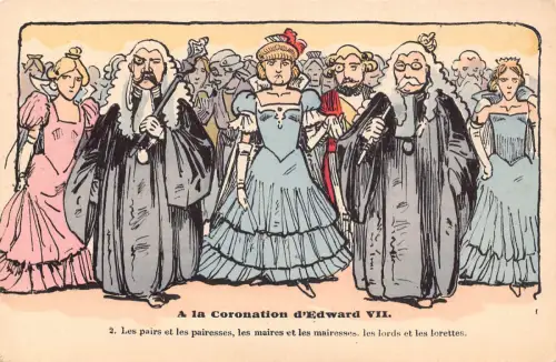 A876 Politische Satire Krönung Edward VII Alexandra von Dänemark Priester Postkarte