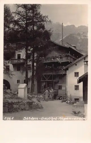 A873 Österreich Sölden Gasthof Alpenverein Pension RPPC Postkarte