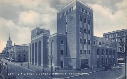 A874 Italien Bari Via Vittorio Veneto Chiesa S Ferdinando Vintage Postkarte