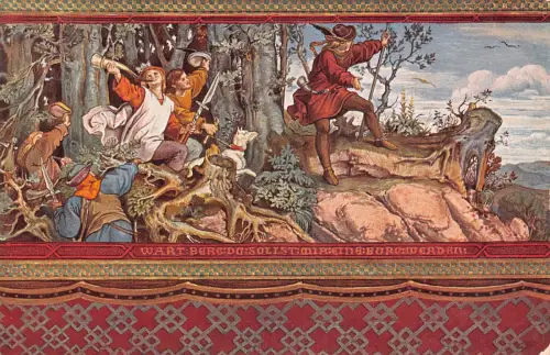 Deutschland Fresko Wartburg Landgrafenzimmer Vintage Postkarte