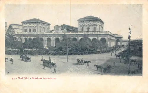 A874 Italien Neapel Neapel Stazione Ferroviara Bahnhof Waggons Postkarte