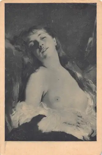 Portrait Hemdlose Frau Choplin Erinnerungen Kunst Vintage Postkarte