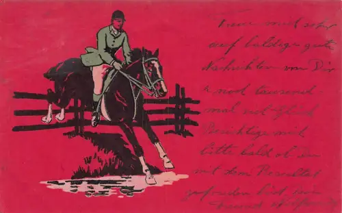 L162 Pferderennen 1906 Vintage Postkarte